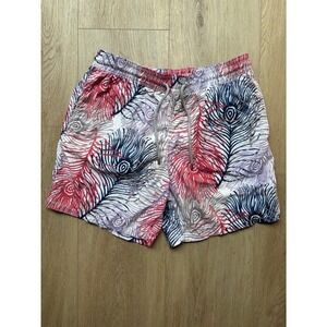 VILBREQUIN Moorea Mens Swim Trunks XL Peacock Feather Print Board Shorts